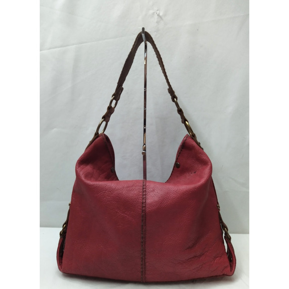 Lucky Brand Red Pebbled Leather Hobo Shoulder Bag - Picture 2 of 16